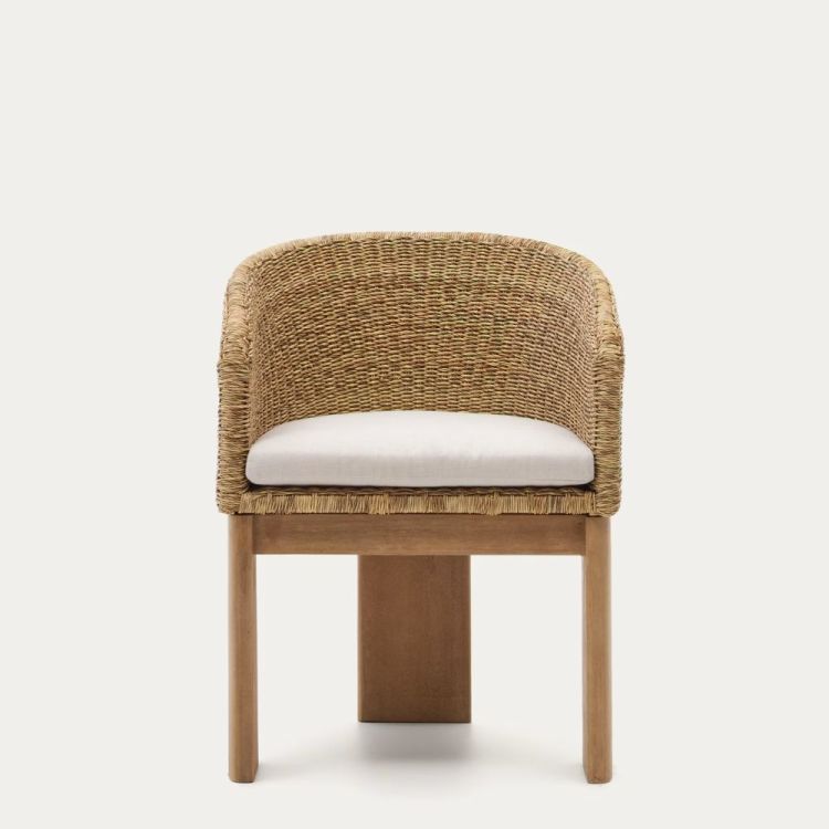 CHAISE XORIGUER ROTIN SYNTHE BOIS DEUCALYPTUS 