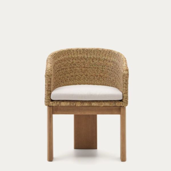 CHAISE XORIGUER ROTIN SYNTHE BOIS DEUCALYPTUS 