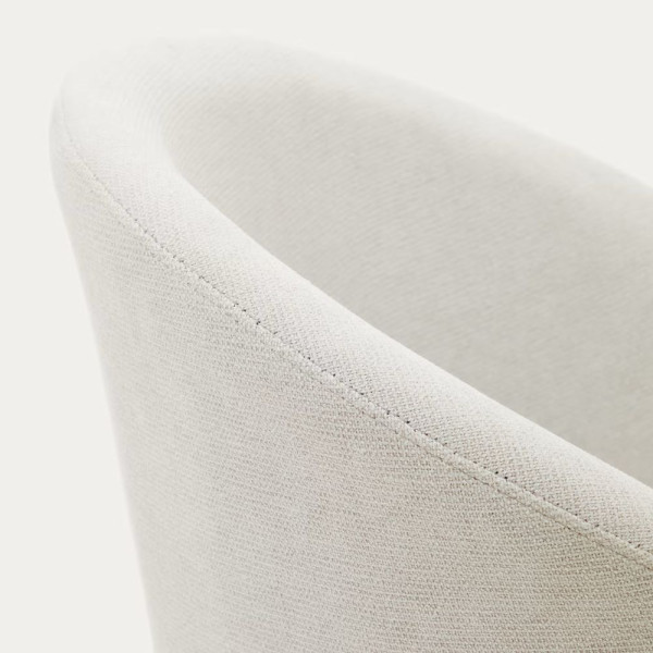 CHAISE GIRATOIRE MARVIN CHENILLE BEIGE FINITION CHÊNE 