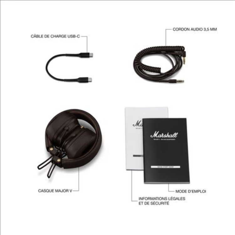 CASQUE BLUETOOTH MAJOR V MARRON