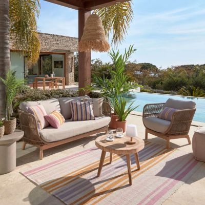 CANAPE CATALINA 3 PLACES EN CORDE BEIGE ET BOIS ACACIA 2