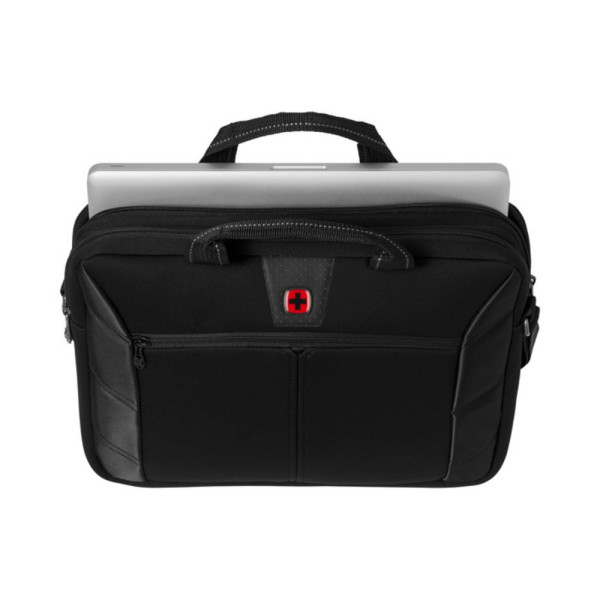 SACOCHE PC PORTABLE SHERPA 16'' SLIM 2 COMPARTIMENTS NOIR