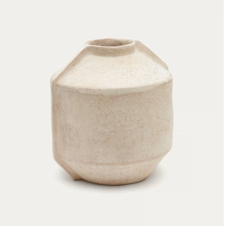 VASE MEJA 47 CM PAPIER MACHE BEIGE