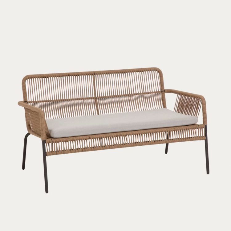 SAMANTA 2-SEATER SOFA IN BROWN ROPE 133 CM