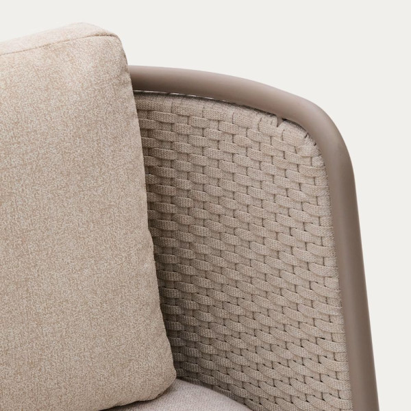 FAUTEUIL D EXTERIEUR SEDALIS ALU ET CORDE TAUPE