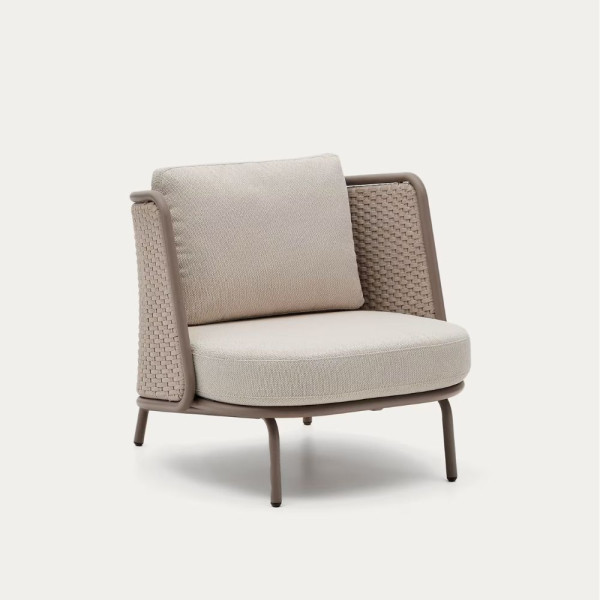 FAUTEUIL D EXTERIEUR SEDALIS ALU ET CORDE TAUPE