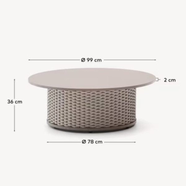 TABLE BASSE EXTERIEUR SEDALIS 99 CM CORDE