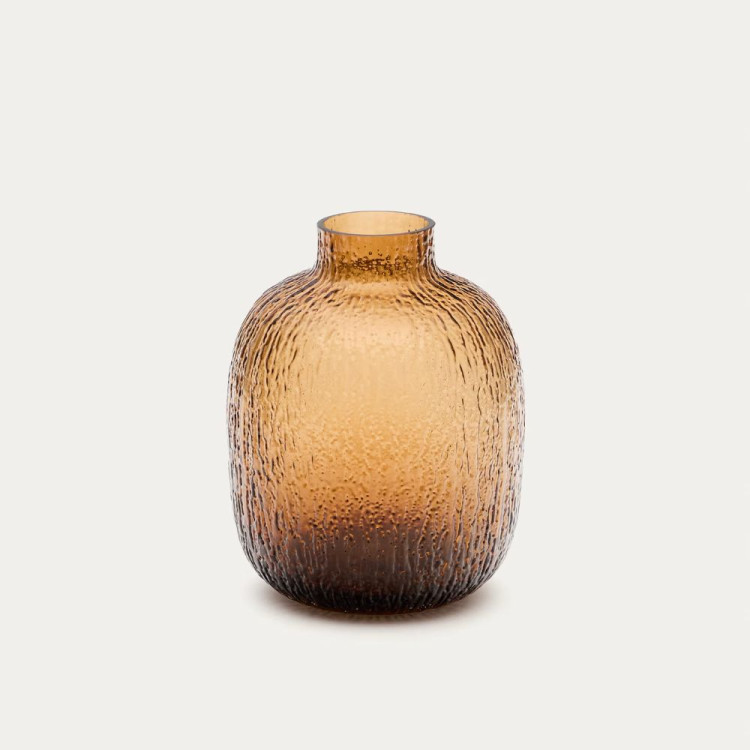 VASE SHALI  23,50 CM VERRE MARRON