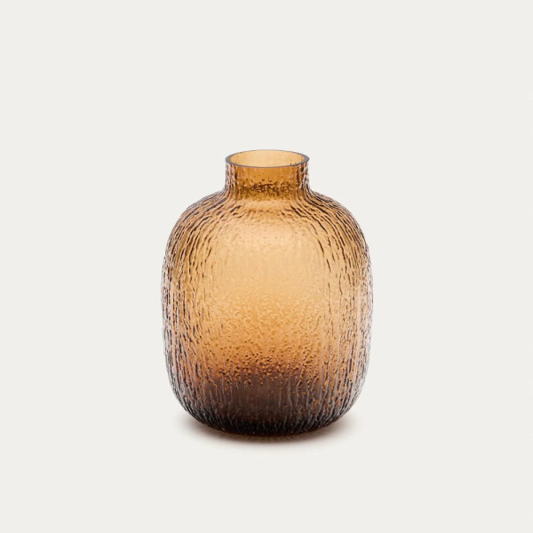 VASE SHALI  23,50 CM VERRE MARRON