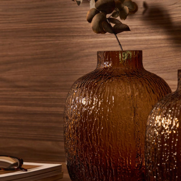 VASE SHALI  23,50 CM VERRE MARRON