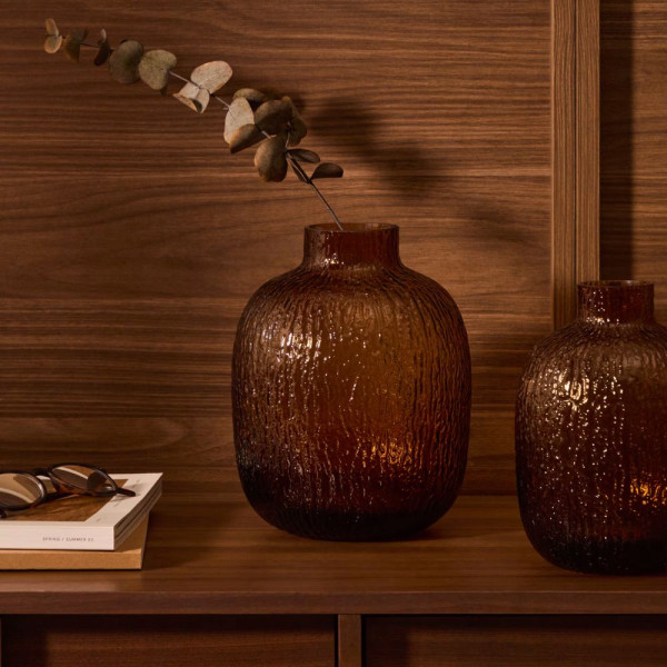 VASE SHALI  23,50 CM VERRE MARRON