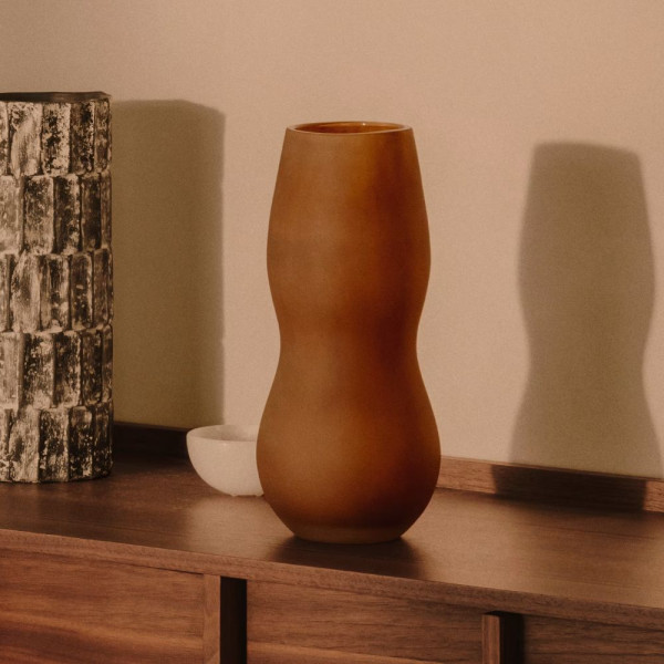 VASE CRILA 32 CM VERRE MARRON CLAIR