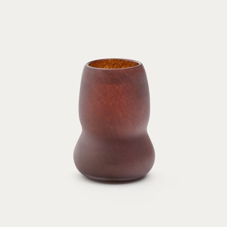 CRILA VASE 20 CM BROWN GLASS