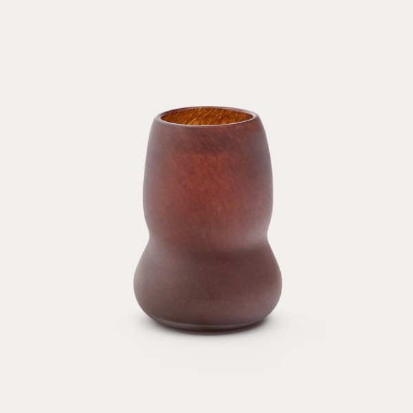 CRILA VASE 20 CM BROWN GLASS
