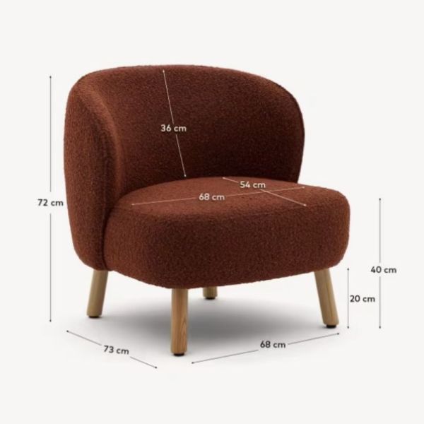 FAUTEUIL ULIT BOUCLETTE PIEDS FINITION HETRE - 1 COLIS