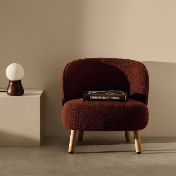 FAUTEUIL ULIT BOUCLETTE PIEDS FINITION HETRE - 1 COLIS