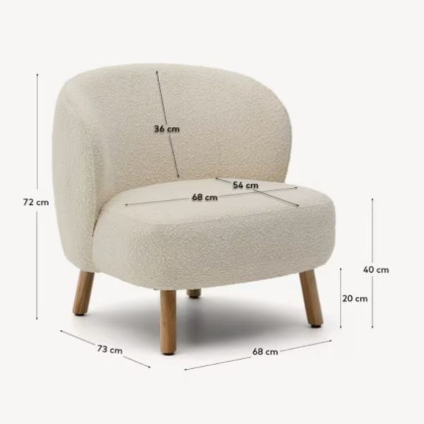 FAUTEUIL ULIT BOUCLETTE PIEDS FINITION HETRE - 1 COLIS