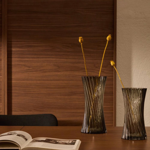 VASE AREP 28 CM VERRE GRIS 