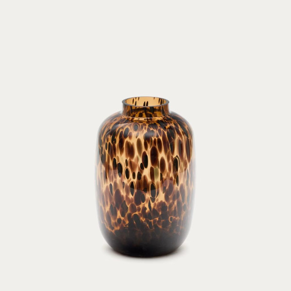 VASE PANTH 25.5CM VERRE MARRON