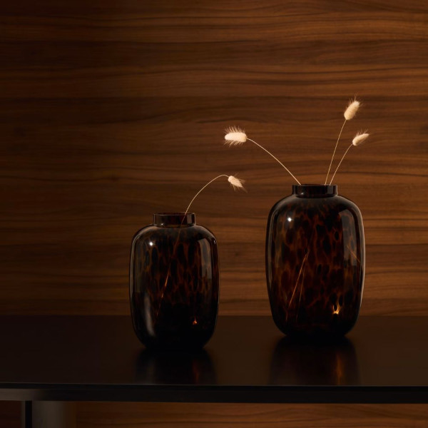 VASE PANTH 25.5CM VERRE MARRON