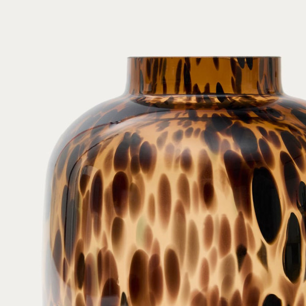VASE PANTH 25.5CM VERRE MARRON