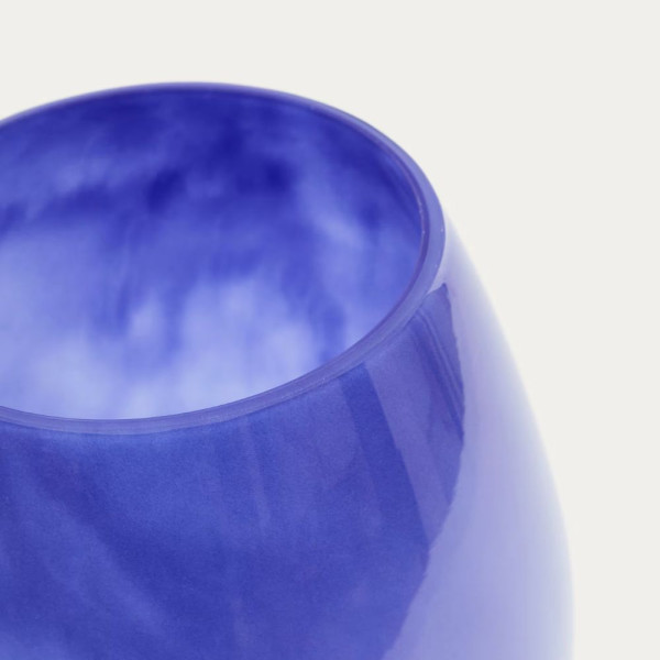 VASE KELSE 21 CM VERRE BLEU