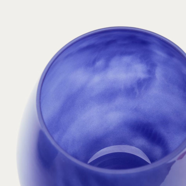 VASE KELSE 21 CM VERRE BLEU