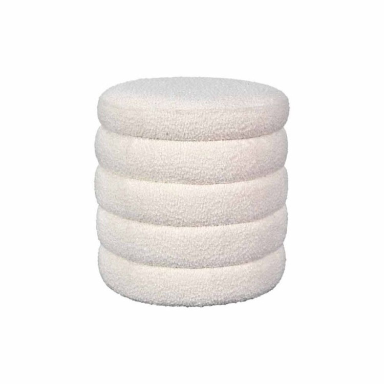 NOE 37 CM ECRU BOUCLETTE CHEST STOOL