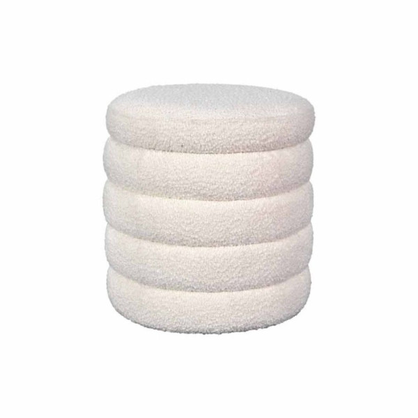 NOE 37 CM ECRU BOUCLETTE CHEST STOOL