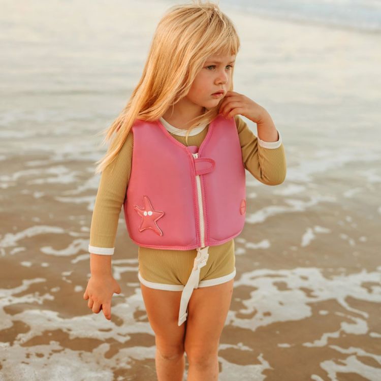 GILET DE SAUVETAGE3-6 ANS ETOILE ROSE