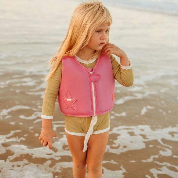 GILET DE SAUVETAGE3-6 ANS ETOILE ROSE