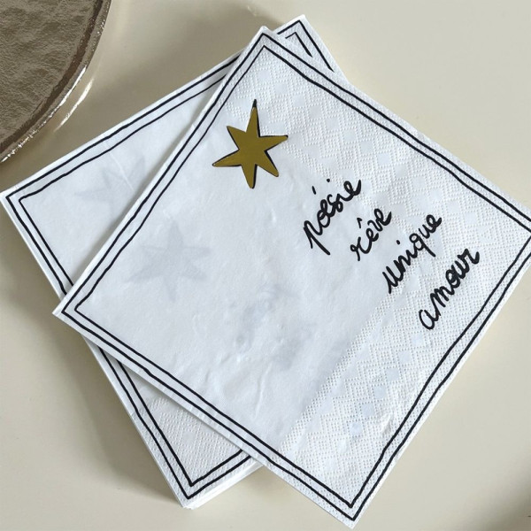 SERVIETTES EN PAPIER POESIE X20