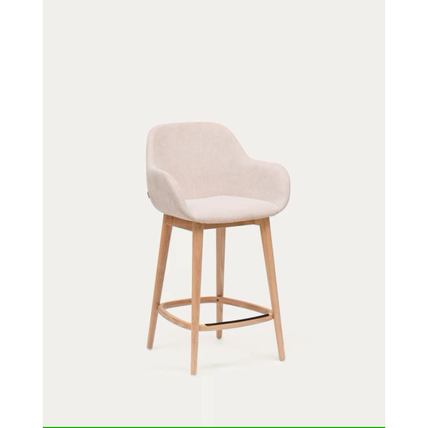 TABOURET KONNA BEIGE ET PIEDS FRÊNE...