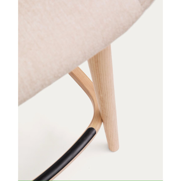 TABOURET KONNA BEIGE ET PIEDS FRÊNE CLAIRE 65 CM - 2 COLIS