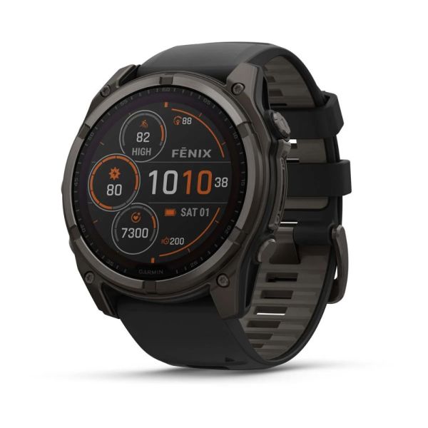 MONTRE CONNECTEE FENIX 8 SOLAIRE 51MM CARBONE NOIR ET GRIS