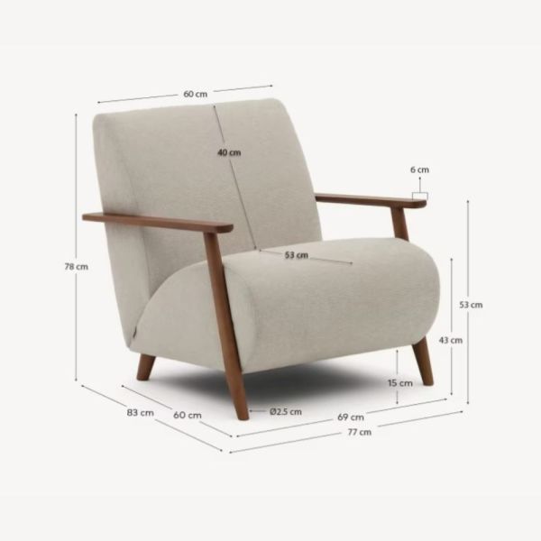 FAUTEUIL MEGHAN CHENILLE PERLE FINITION NOYER