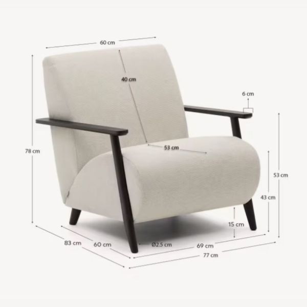 FAUTEUIL MEGHANCHENILLE PERLE FINITION WENGE