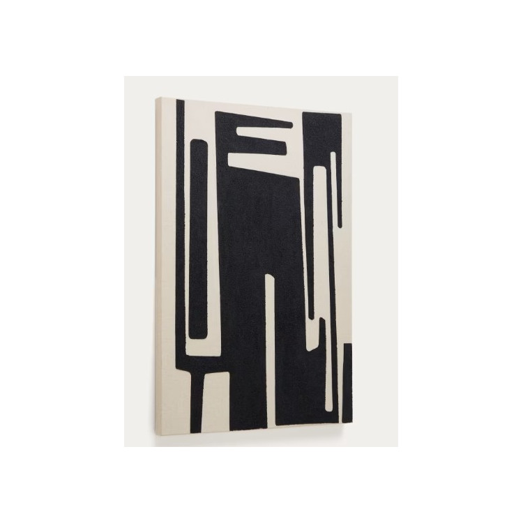SALMI TABLE 210 X 110CM BEIGE AND BLACK LINEN