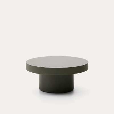 TABLE BASSE RONDE AIGUABLAVA 66 CM EN CIMENT VERT