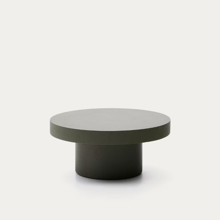 TABLE BASSE RONDE AIGUABLAVA 66 CM EN CIMENT VERT