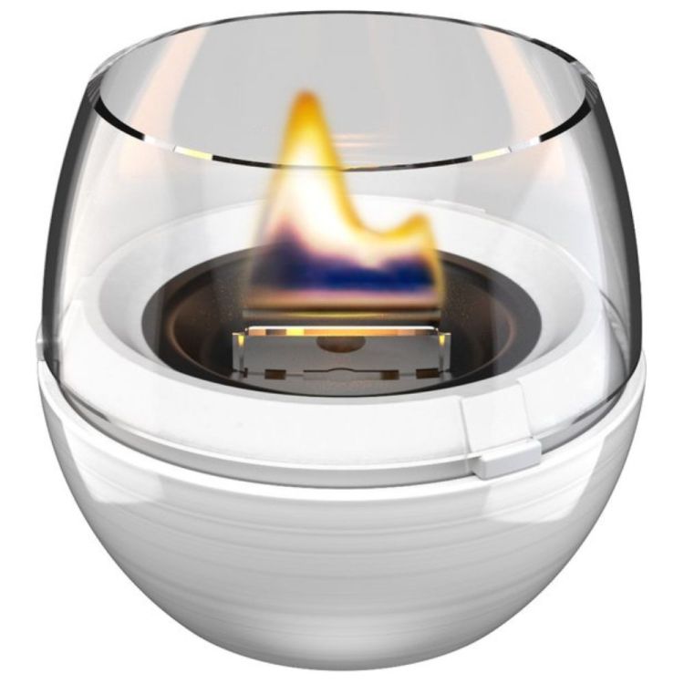 TULIP CANDLE 14 WHITE REACTIVE GLASS