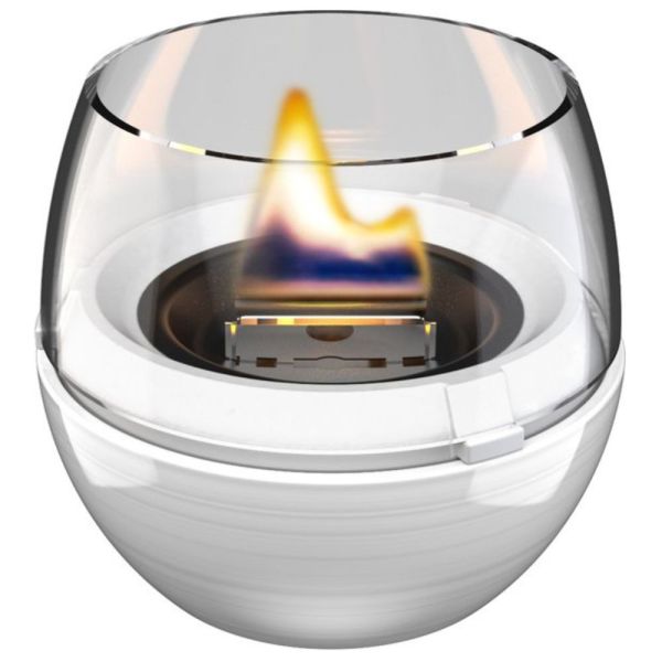 TULIP CANDLE 14 WHITE REACTIVE GLASS