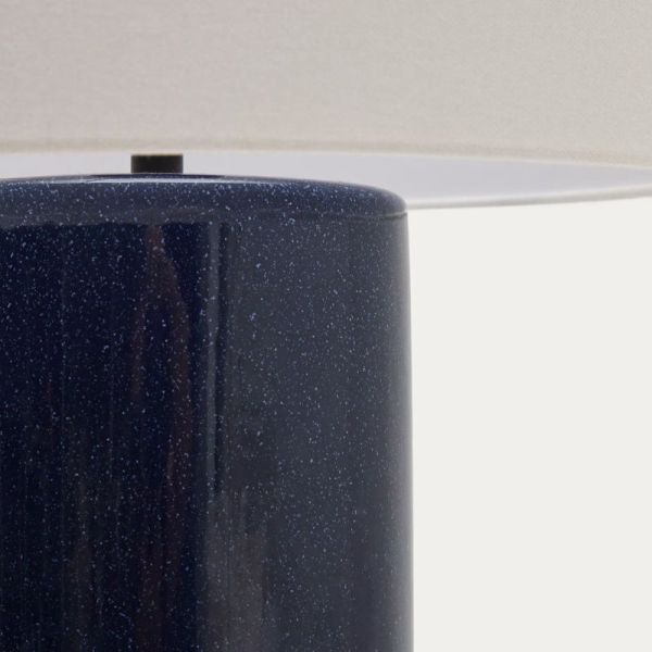 LAMPE DE TABLE TONERIC CERAMIQUE BLEU COTON