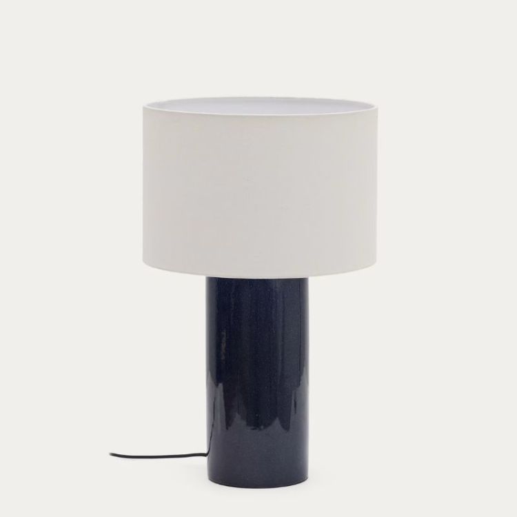 LAMPE DE TABLE TONERIC CERAMIQUE BLEU COTON