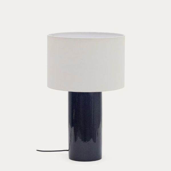 LAMPE DE TABLE TONERIC CERAMIQUE BLEU COTON