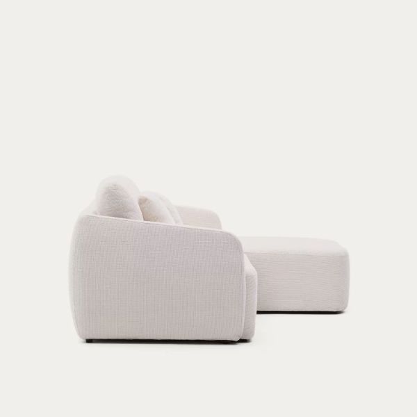 CANAPE - LIT 3 PL LAIRA 246 CM MERIDIENNE DROITE CHENILLE ECRU