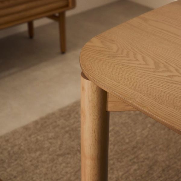 TABLE CARREE INDARA 160 CM X 190 CMFINITION CHENE NATUREL