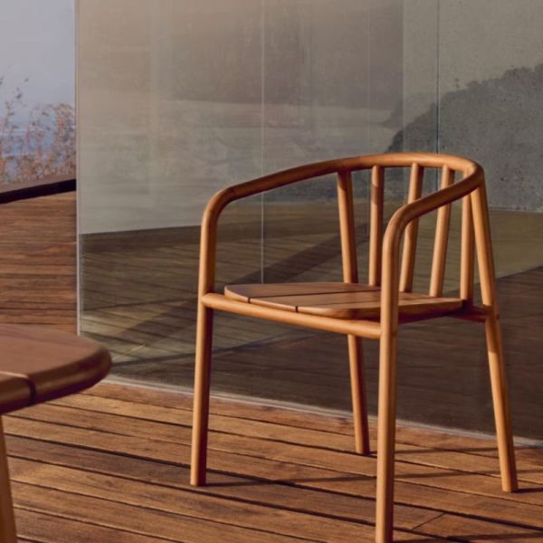 CHAISE EMPILABLE EXTERIEURE TURQUETA TECK 