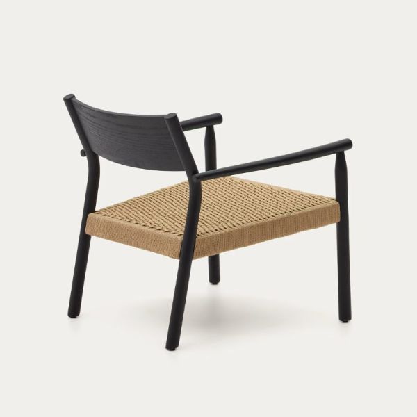 FAUTEUIL YALIA BOIS FINITION CHENE NOIR ET CORDE
