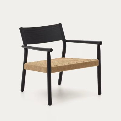 FAUTEUIL YALIA BOIS FINITION CHENE NOIR ET CORDE